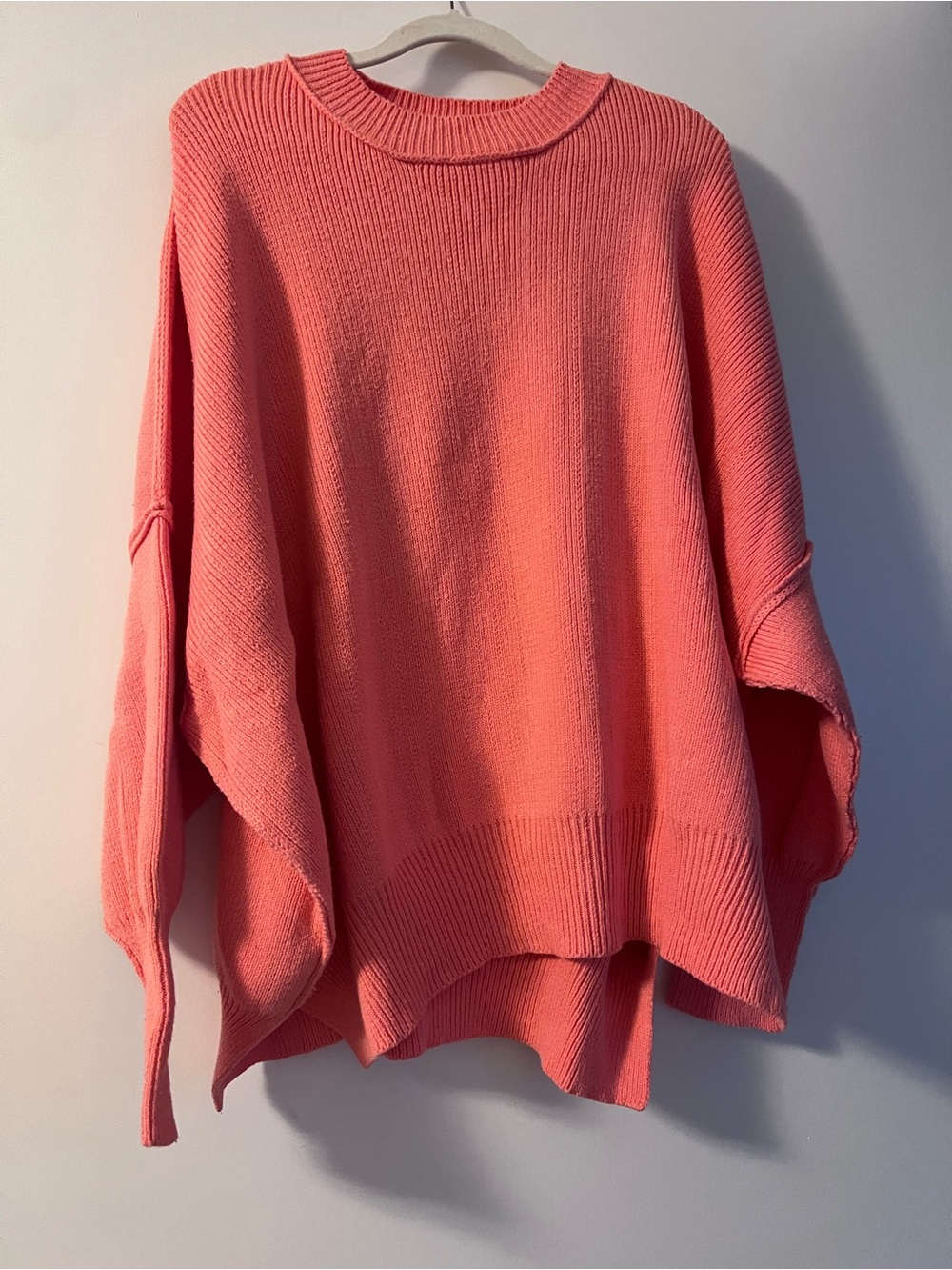 Women's Coral Scoop Neck Oversized Knit Sweater - NWOT